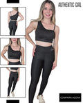 Conjunto Legging - Liso ( Preto ).