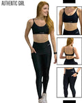 Conjunto Legging VBN - Canelado ( Preto ).
