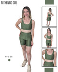 Conjunto Short VBN - Canelado (Verde Pistache).